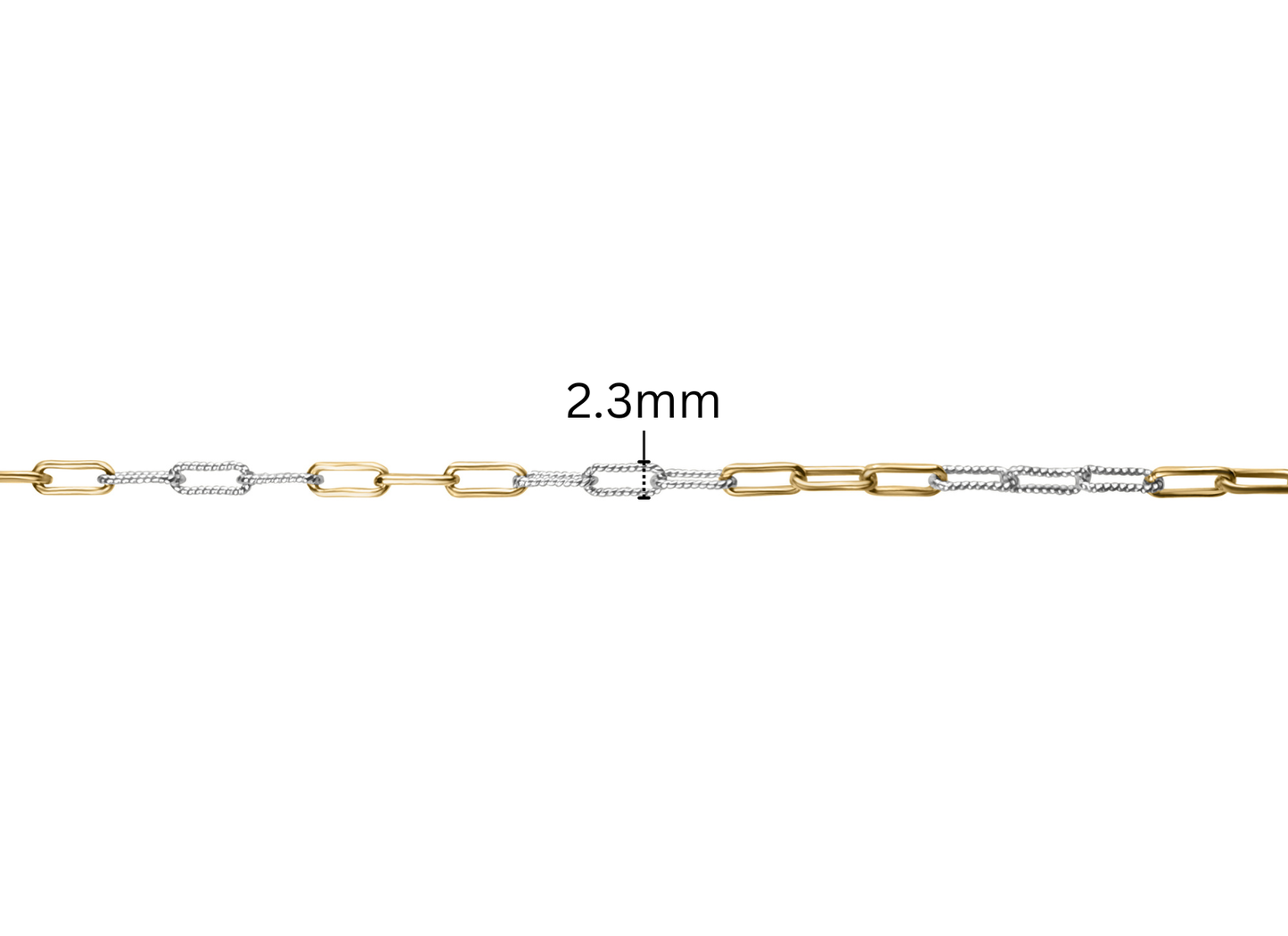 Paper Clip Chain - 2.3MM | Mixed Metal