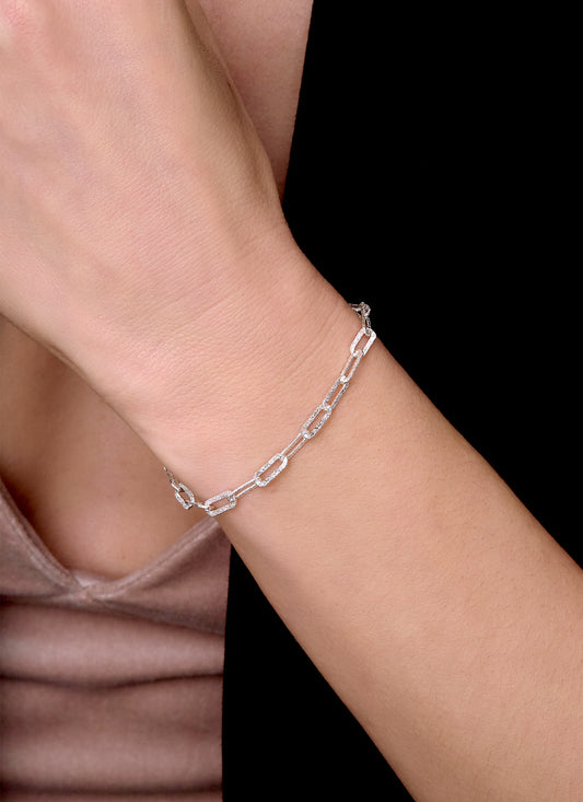 Diamond Cut Paper Clip Chain - 4MM | Sterling Silver