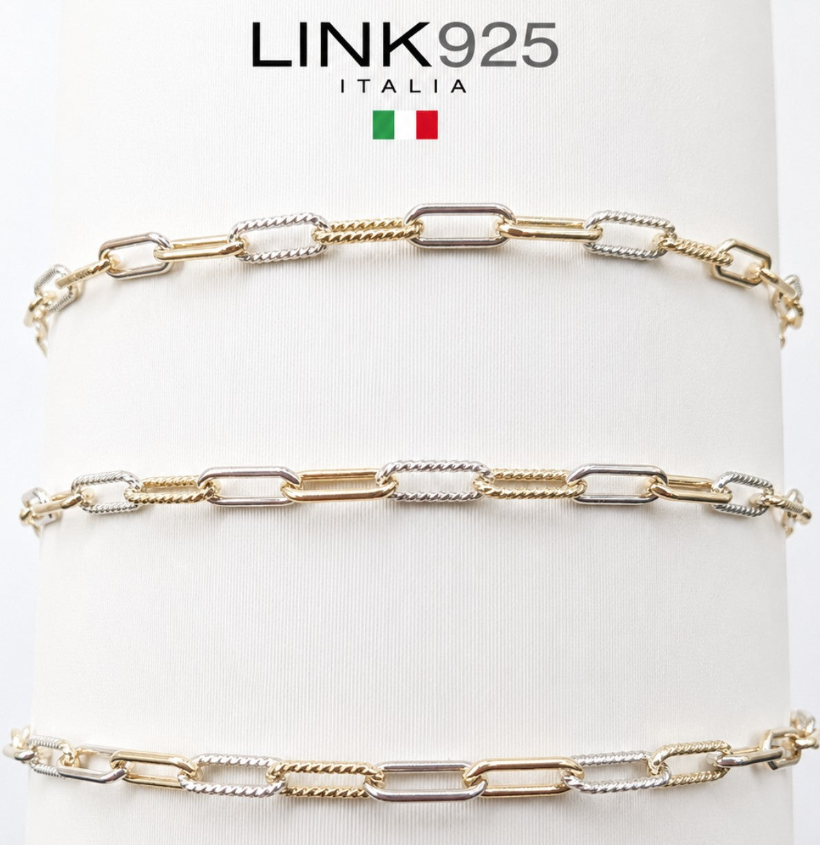 2+2 Paperclip Chain | 2.3MM | Mixed Metal