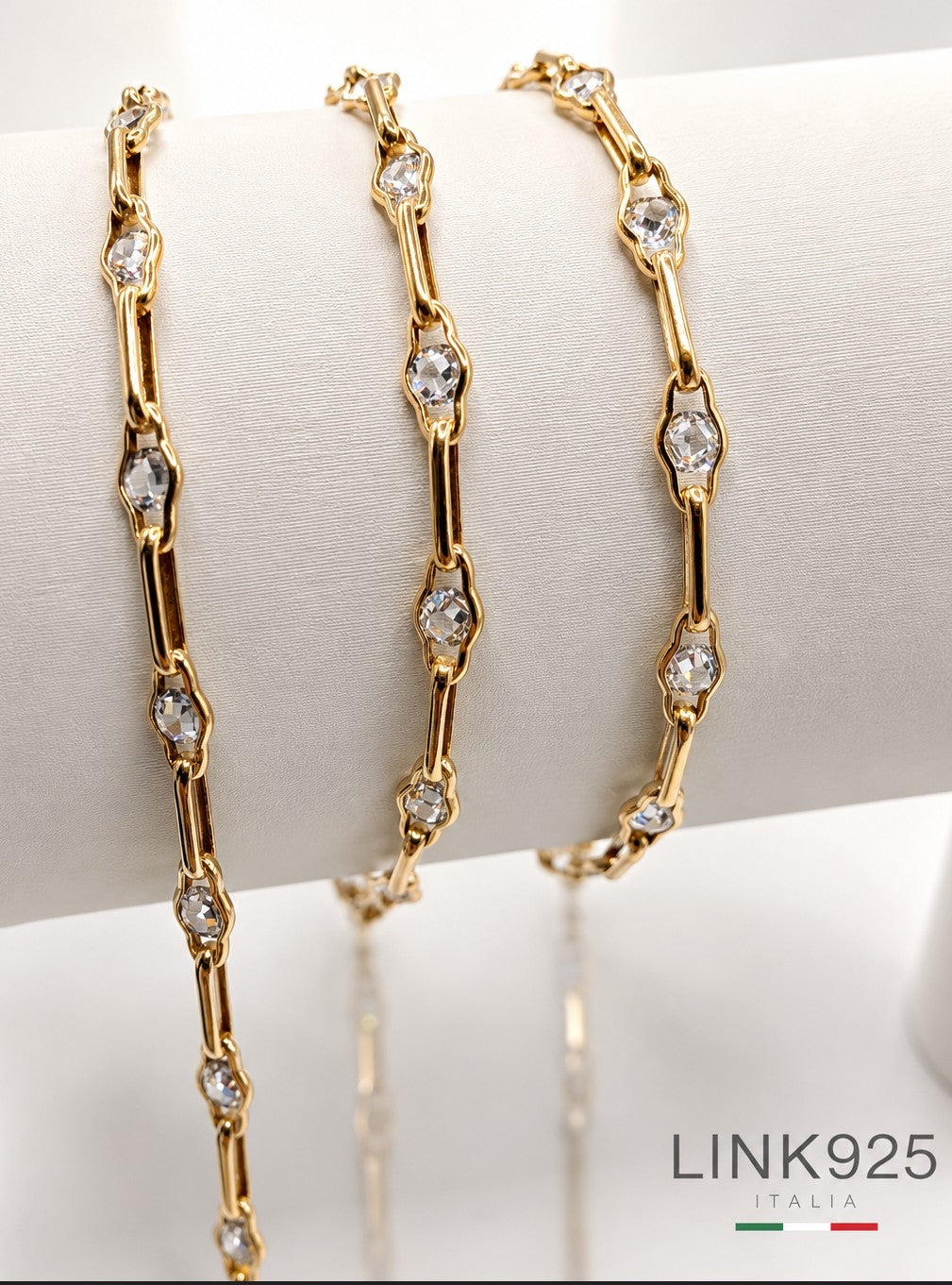 1+1 Clear CZ Paperclip Chain | 3.6MM | 14K Gold Filled