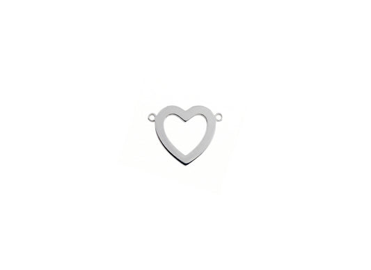 Open Heart Connector - 10.3MM x 8.1MM | Sterling Silver