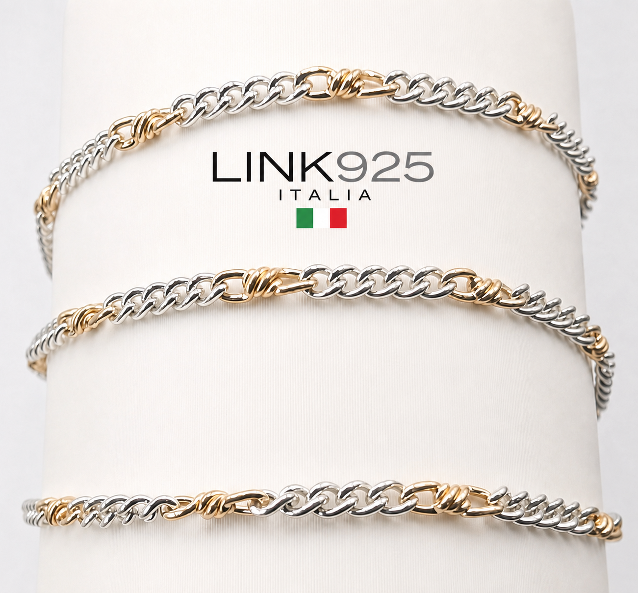 5+1 Curb Papillion Chain | 2MM X 6.5MM | Mixed Metal