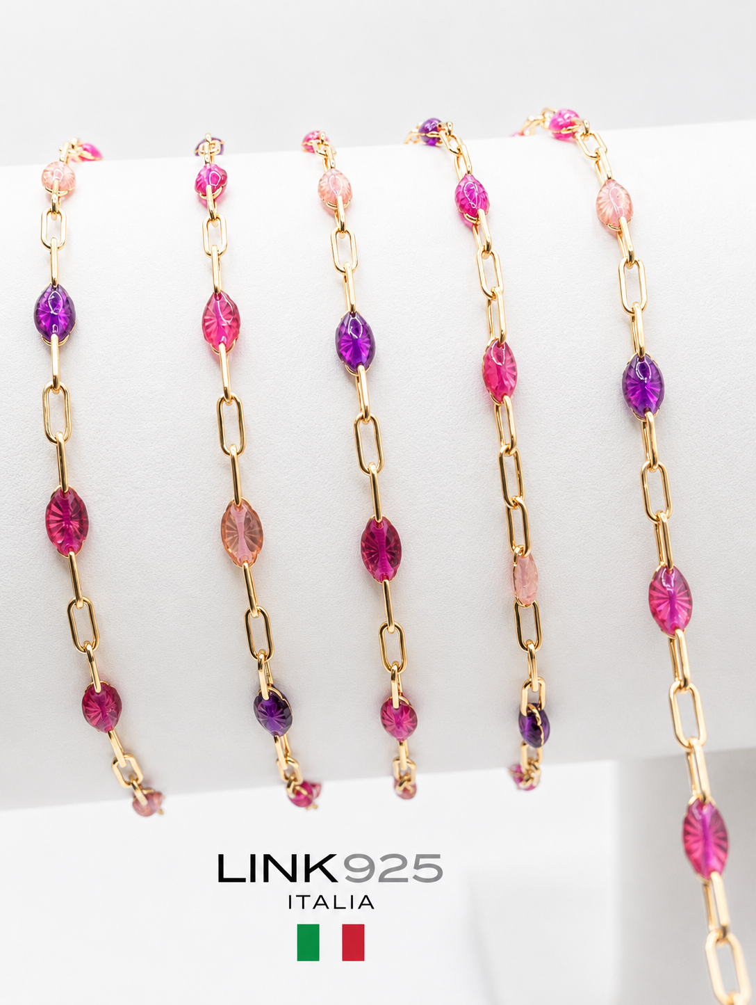 Pink & Purple Enamel Chain - 1.5MM | 14k Gold-Filled