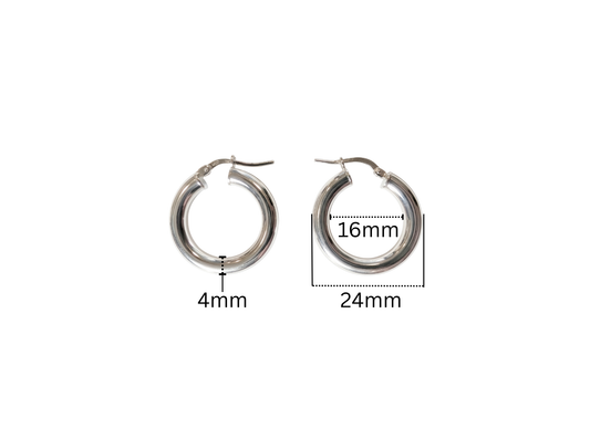 Classic Hoop Earrings - 24MM | Sterling Silver