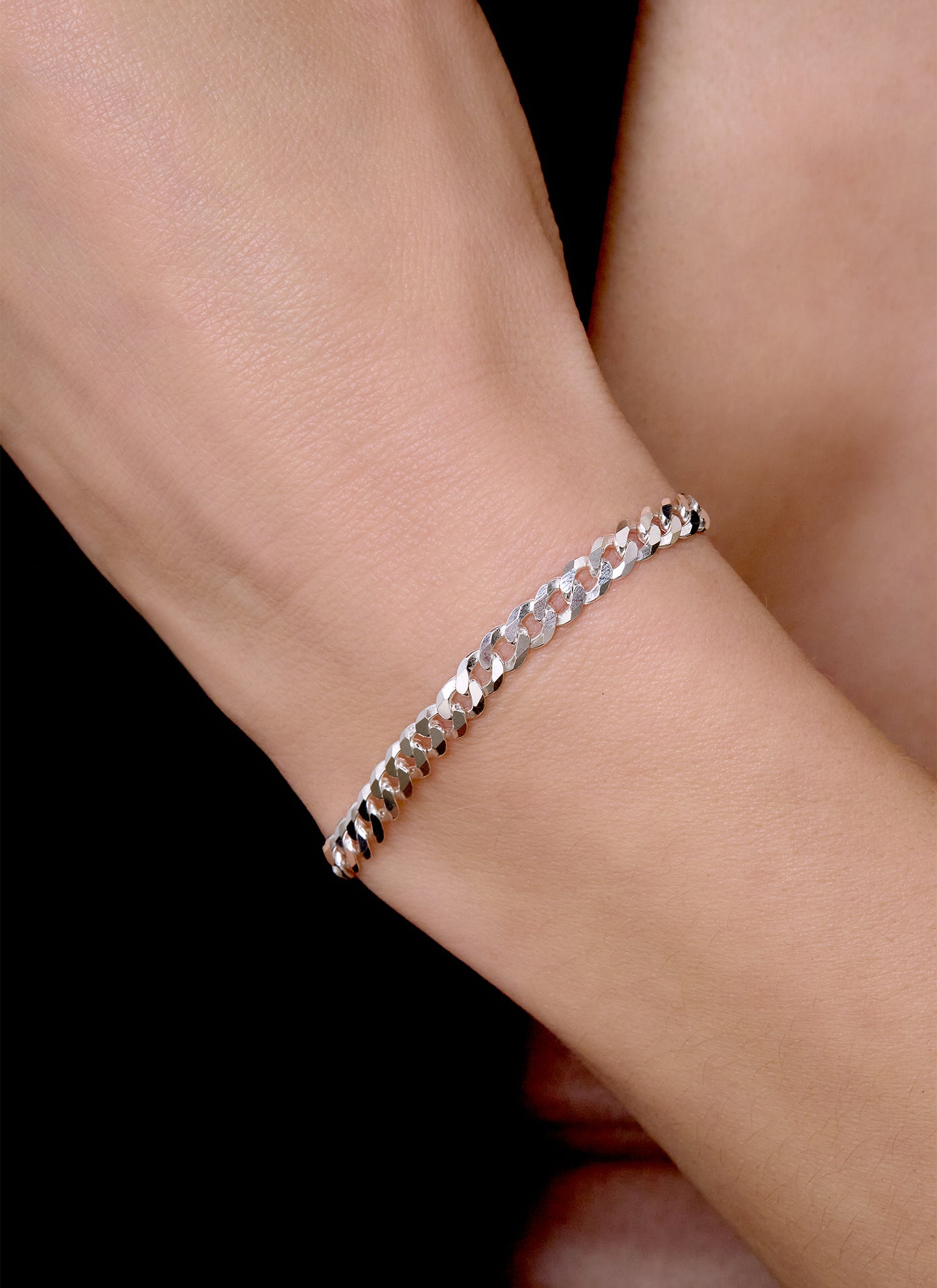 Ultra Flat Curb Chain - 5MM | Sterling Silver