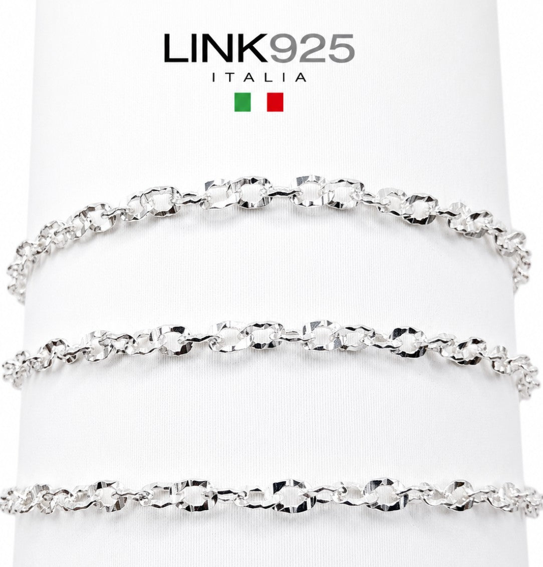 Pavé Cut Singapore Chain | 2.7MM | Sterling Silver