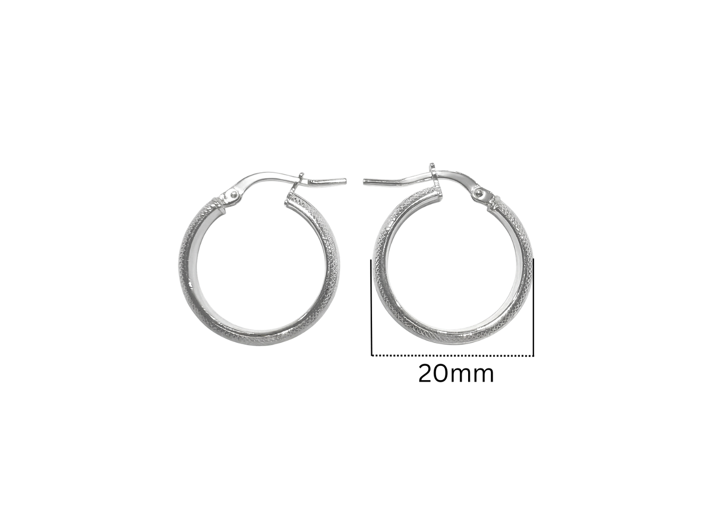 Greek Key Hoop Earrings - 20MM | Sterling Silver