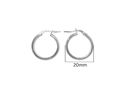 Greek Key Hoop Earrings - 20MM | Sterling Silver