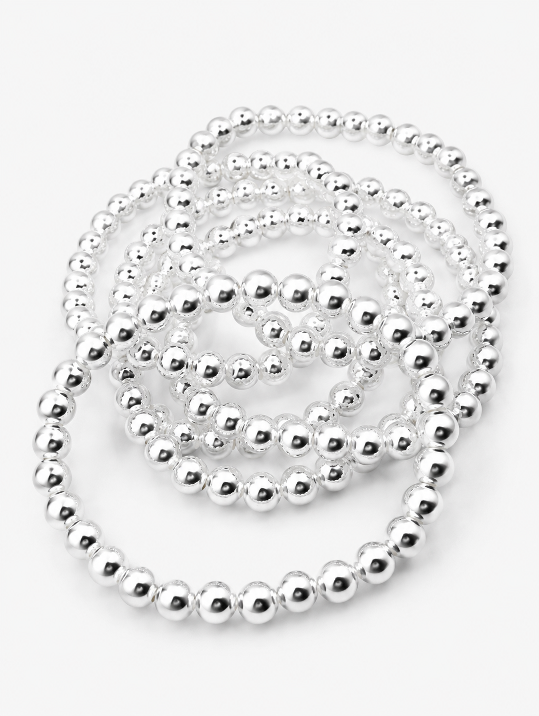 Elastic Bead Bracelet - 6MM | Sterling Silver