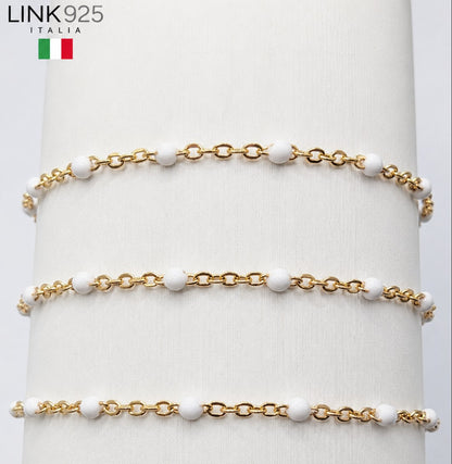 White Enamel Cable Chain | 1.6MM | 14k Gold Filled