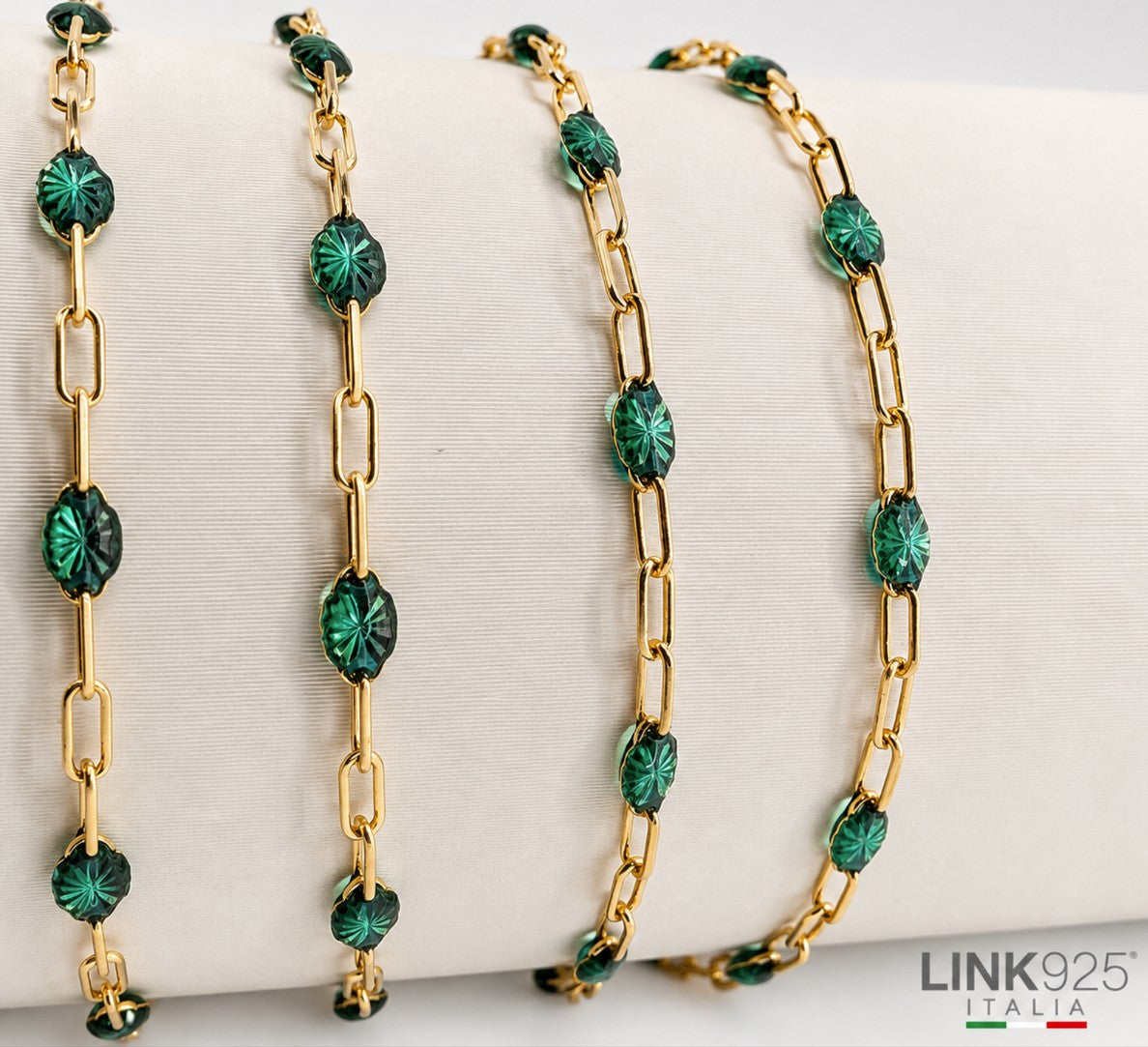 Transparent Turquoise Enamel Paperclip Chain | 1.6MM | 14K Gold Filled