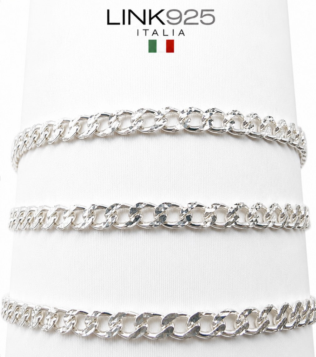 Pavé Cut Curb Chain | 3.2MM | Sterling Silver