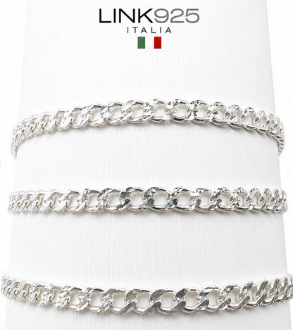 Pavé Cut Curb Chain | 3.2MM | Sterling Silver
