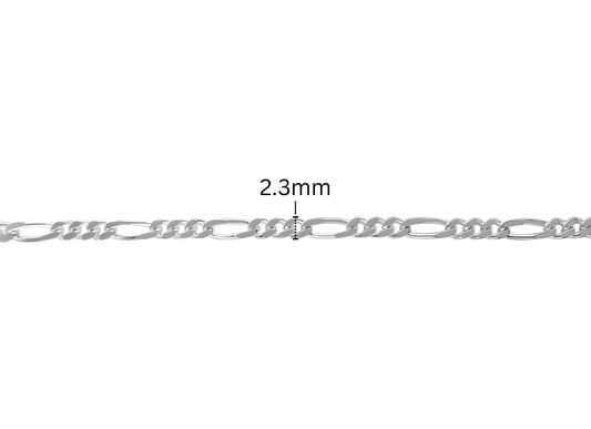 Figaro Chain - 2.3MM | Sterling Silver