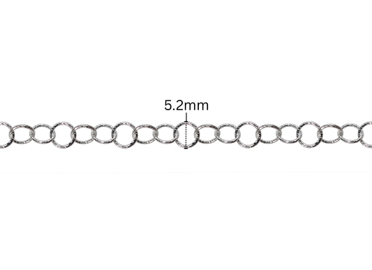 Diamond Cut Rolo Chain – 5.2MM | Sterling Silver