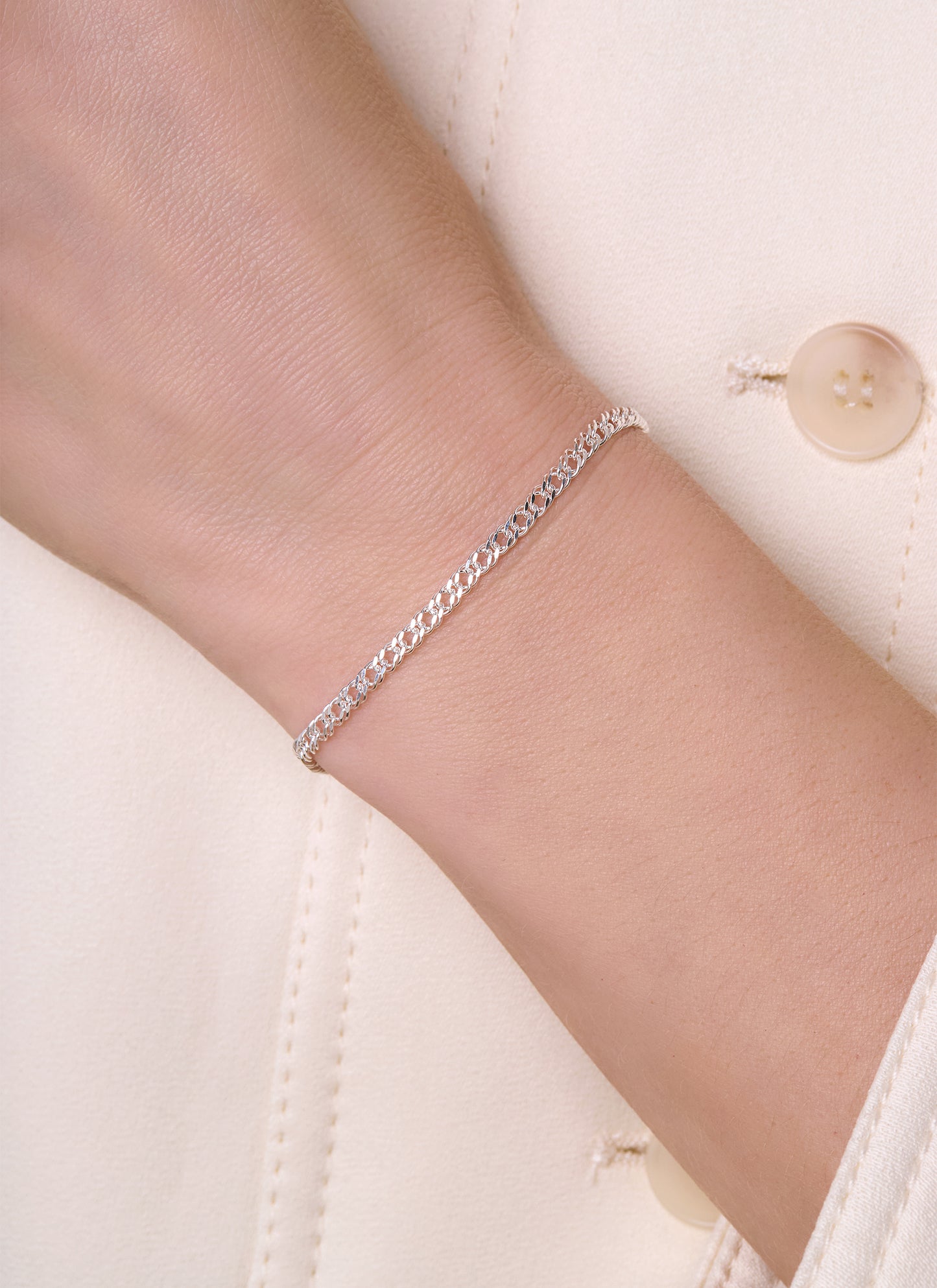 Diamond Cut Double Rhombus Chain - 3MM | Sterling Silver