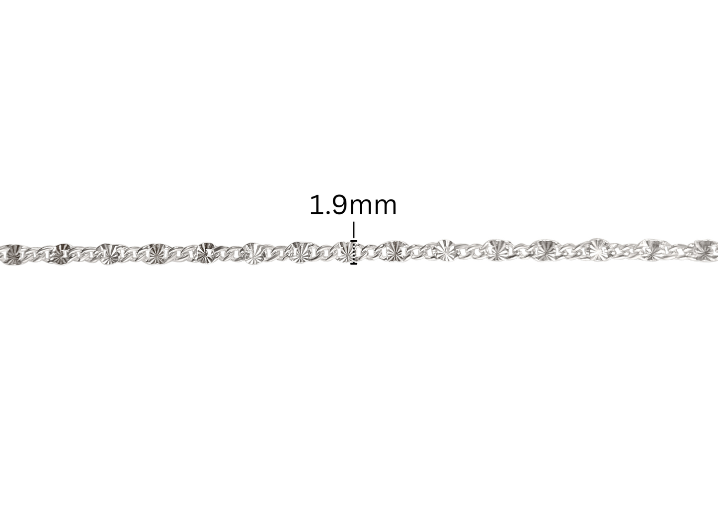 Starburst Curb Chain - 1.9MM | Sterling Silver