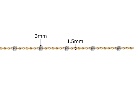 Satellite Chain - 1.5MM with 3MM Beads | Mixed Metal