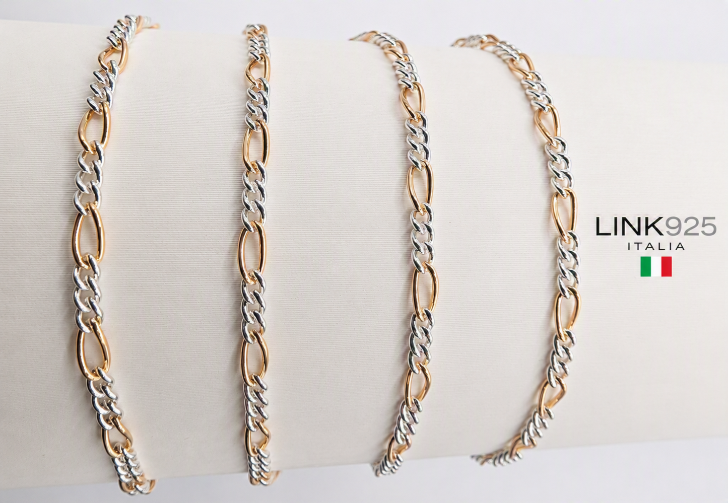 3+1 Figaro Chain - 2.2MM | Mixed Metal