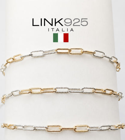 3+3 Paper Clip Chain - 2.3MM | Mixed Metal