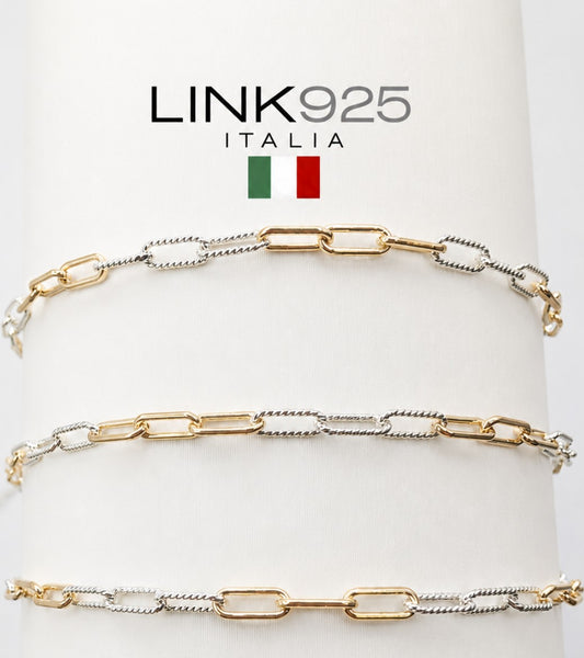 3+3 Paper Clip Chain - 2.3MM | Mixed Metal