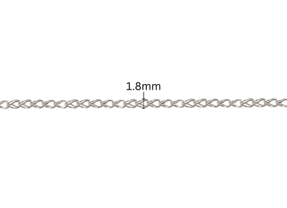 Diamond Cut Clip Chain - 1.8MM | Sterling Silver