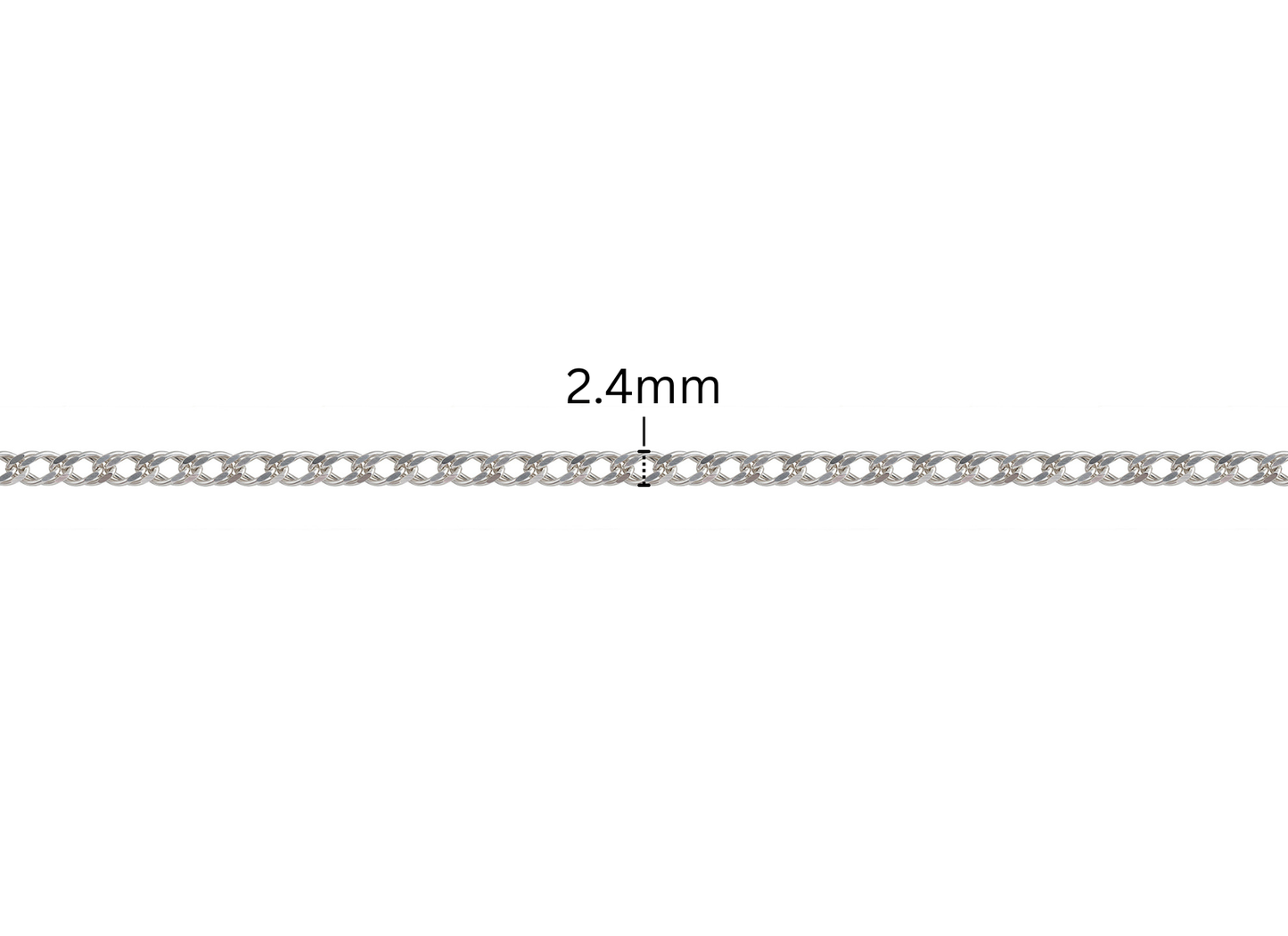 Diamond Cut Double Rhombus Chain - 2.4MM | Sterling Silver