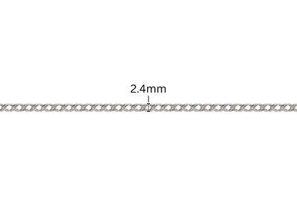 Diamond Cut Double Rhombus Chain - 2.4MM | Sterling Silver