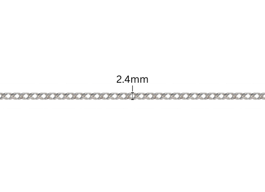 Diamond Cut Double Rhombus Chain - 2.4MM | Sterling Silver