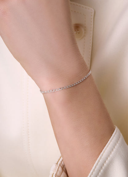 Diamond Cut Double Rhombus Chain - 2.4MM | Sterling Silver