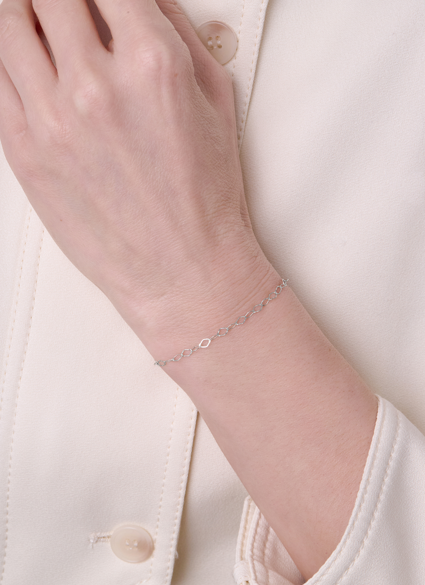 Hammered Rhombus Chain - 3.1MM | Sterling Silver