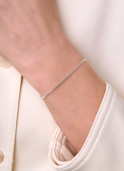 Diamond Cut Curb Chain - 2MM | Sterling Silver