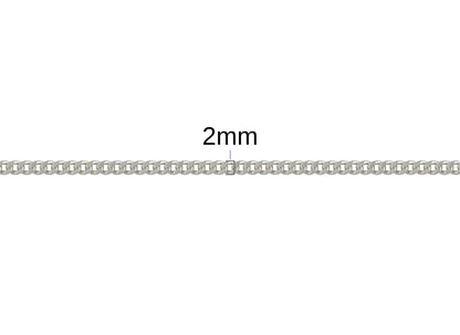 Diamond Cut Curb Chain - 2MM | Sterling Silver