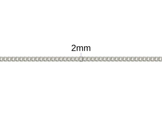 Diamond Cut Curb Chain - 2MM | Sterling Silver