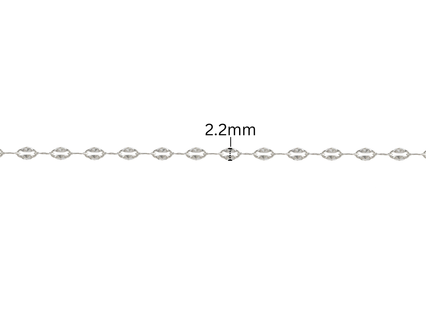 Diamond Cut Pyramid Chain - 2.2MM | Sterling Silver