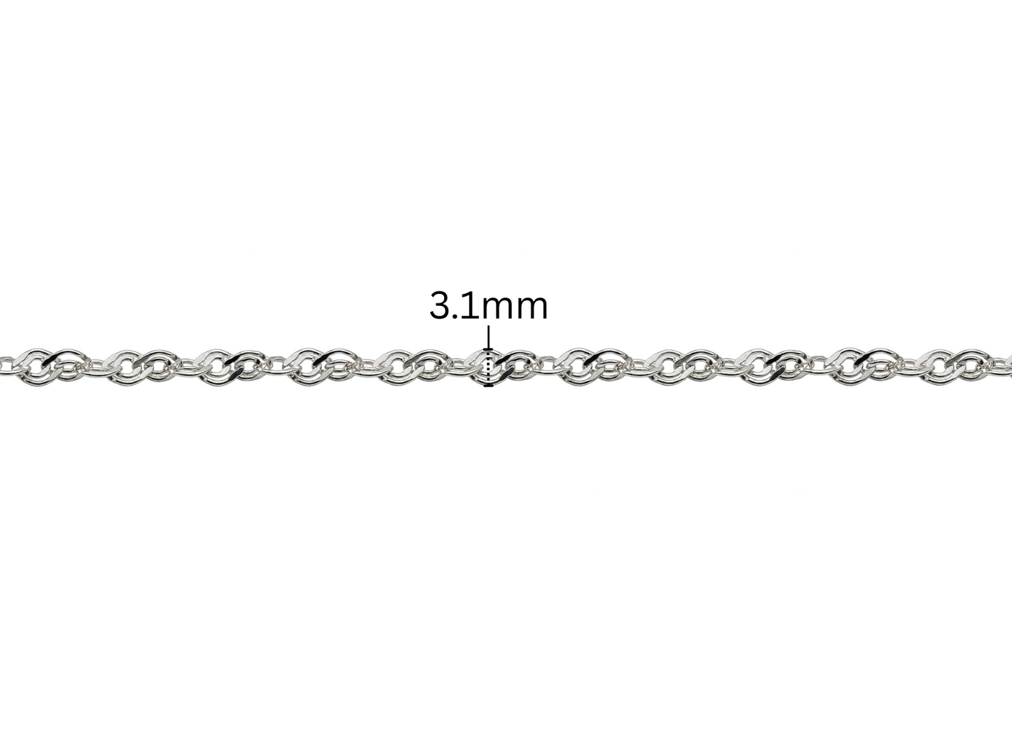 Double Oval Cable Chain - 3.1MM | Sterling Silver