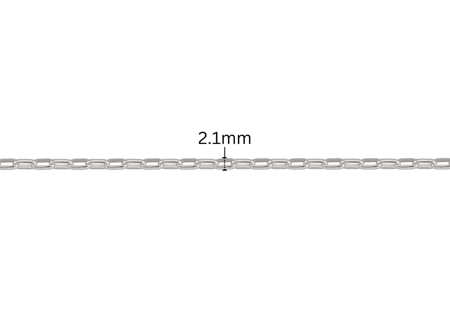 Diamond Cut Boxed Rolo Chain - 2.1MM | Sterling Silver
