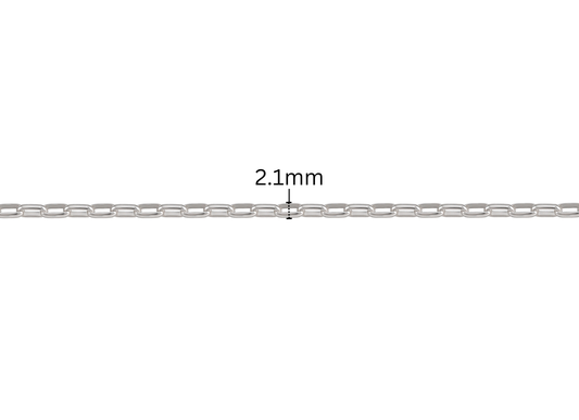 Diamond Cut Boxed Rolo Chain - 2.1MM | Sterling Silver