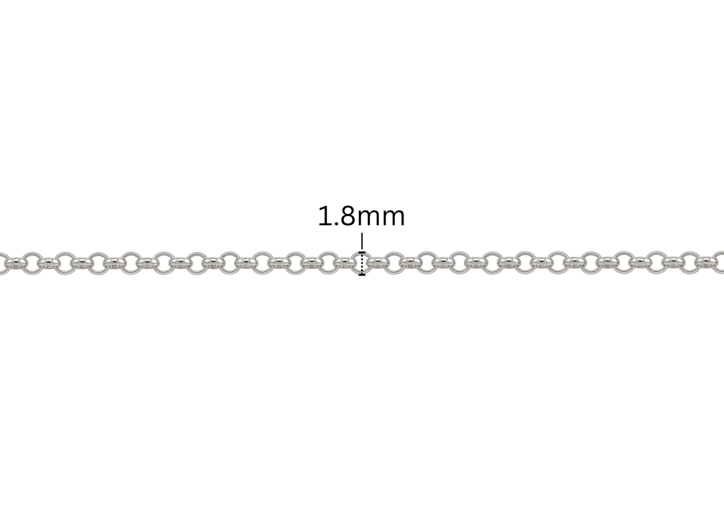 Diamond Cut Rolo Chain - 1.8MM | Sterling Silver