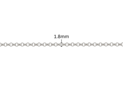 Diamond Cut Rolo Chain - 1.8MM | Sterling Silver