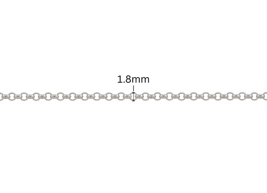 Diamond Cut Rolo Chain - 1.8MM | Sterling Silver