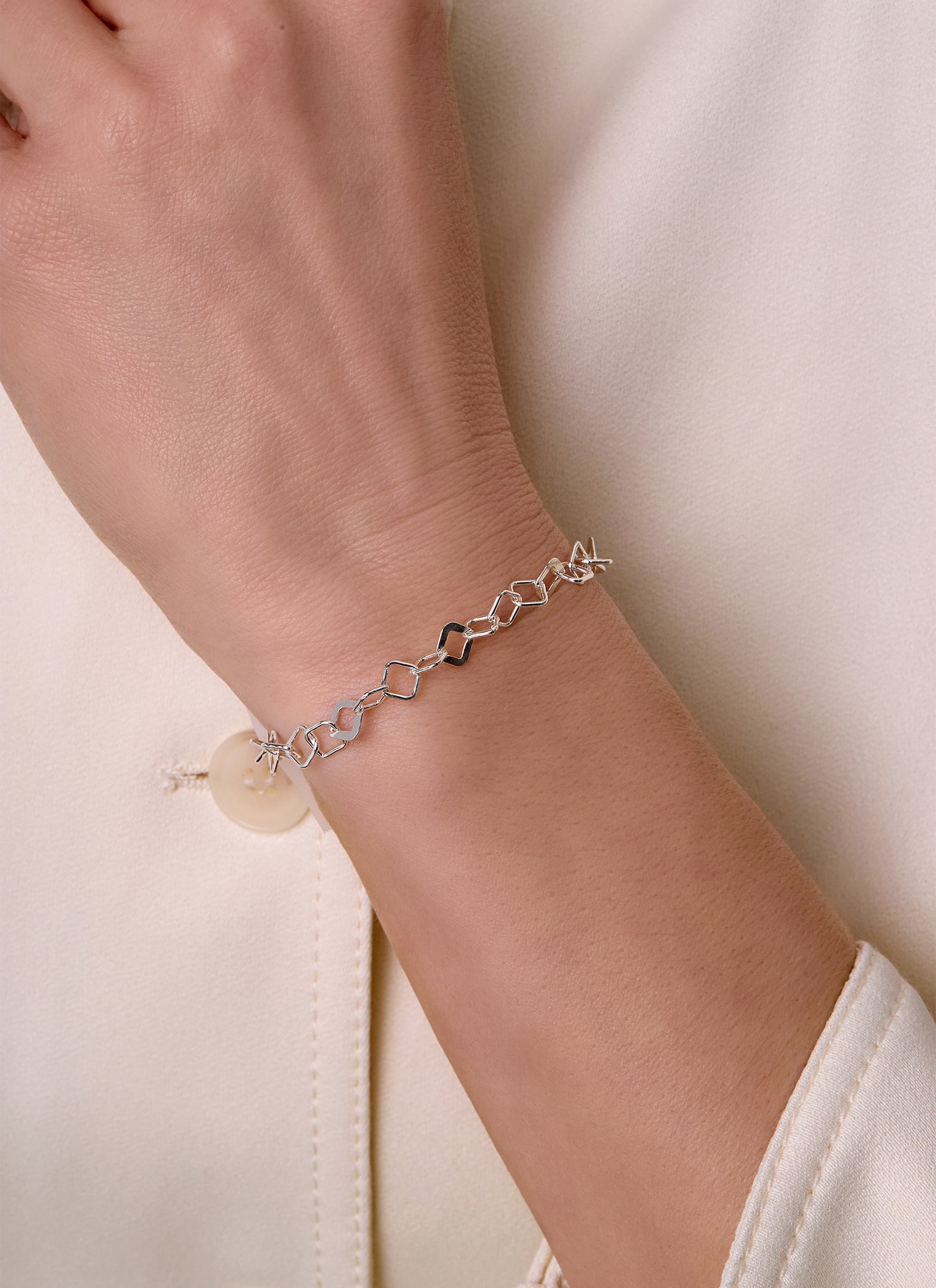 Round Wire Square Link Chain - 6.9MM | Sterling Silver