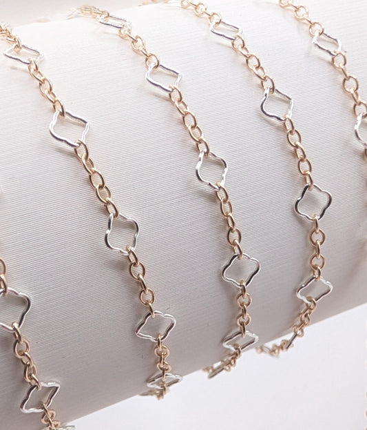 5+1 Clover Chain - 4.3MM | Mixed Metal