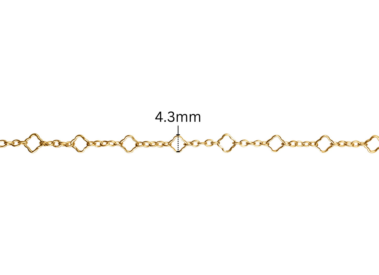 5+1 Clover Chain - 4.3MM | 14K Gold Filled