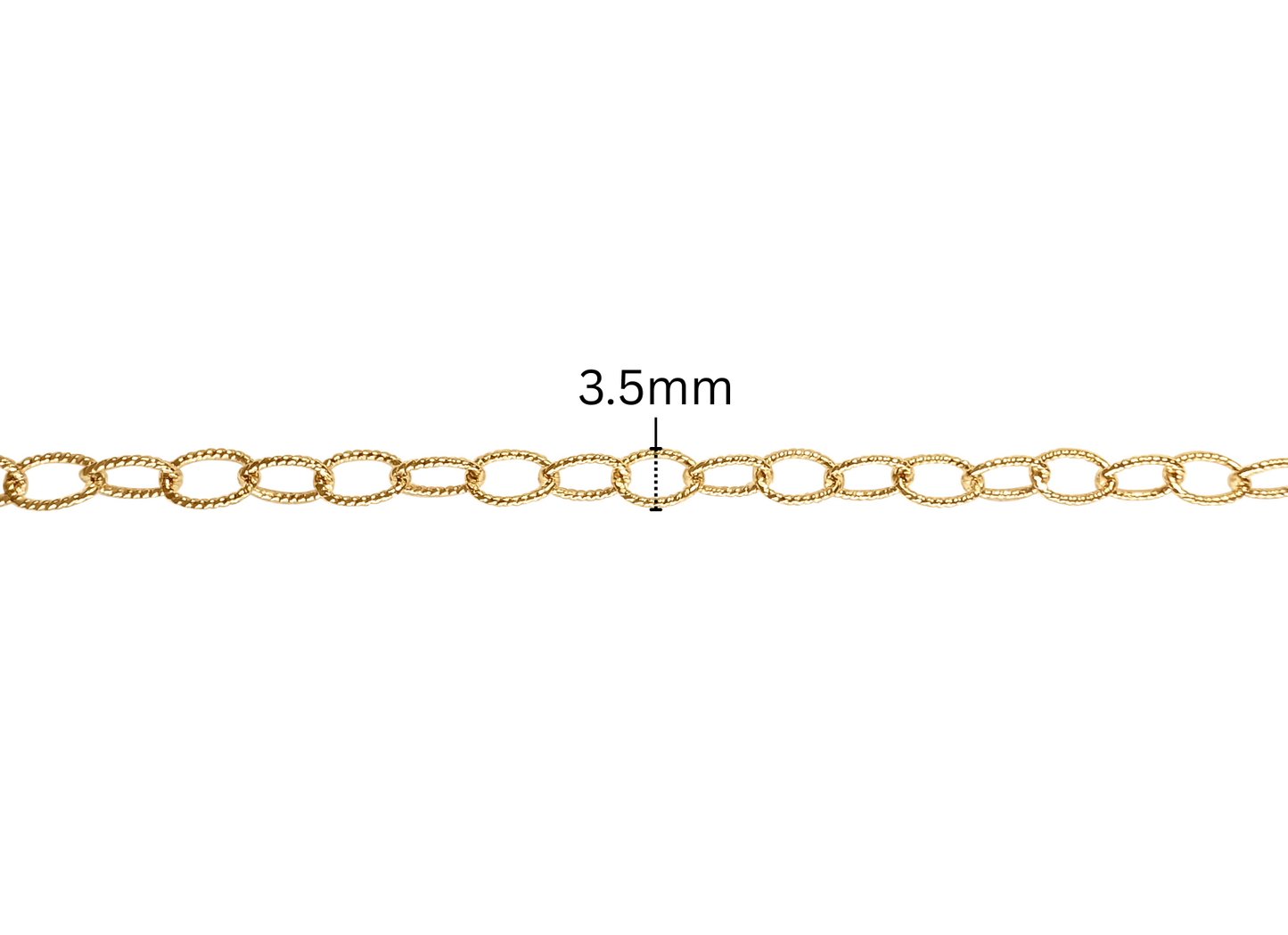 Twisted Oval Cable Chain - 3.5MM | 14K Gold Filled