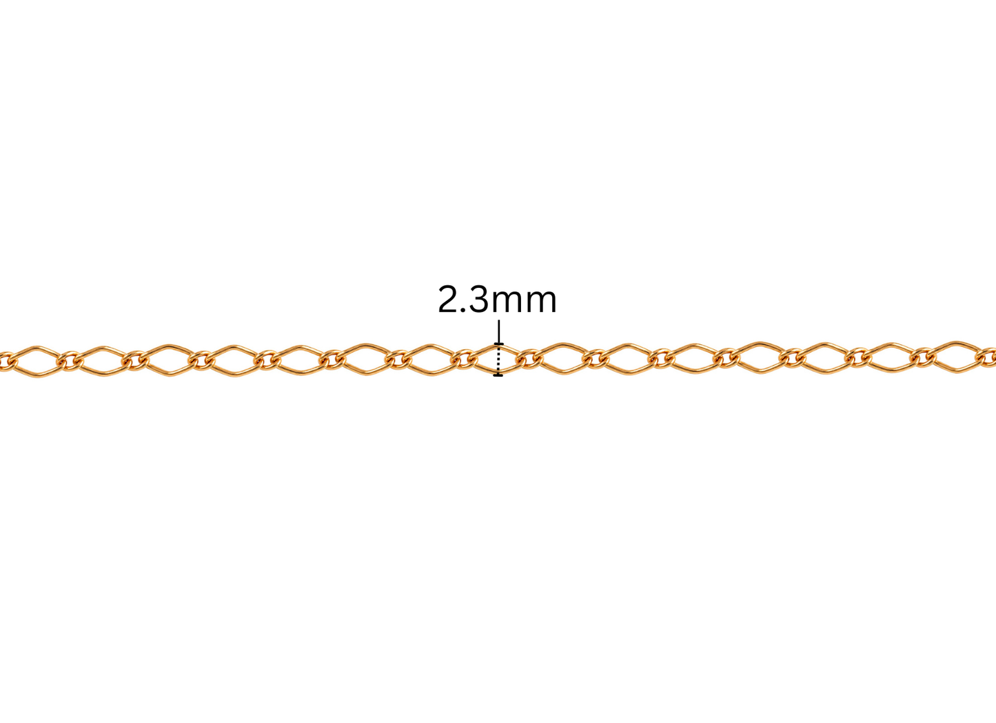 1+1 Figaro Rhombus Chain - 2.3MM | 14K Gold Filled