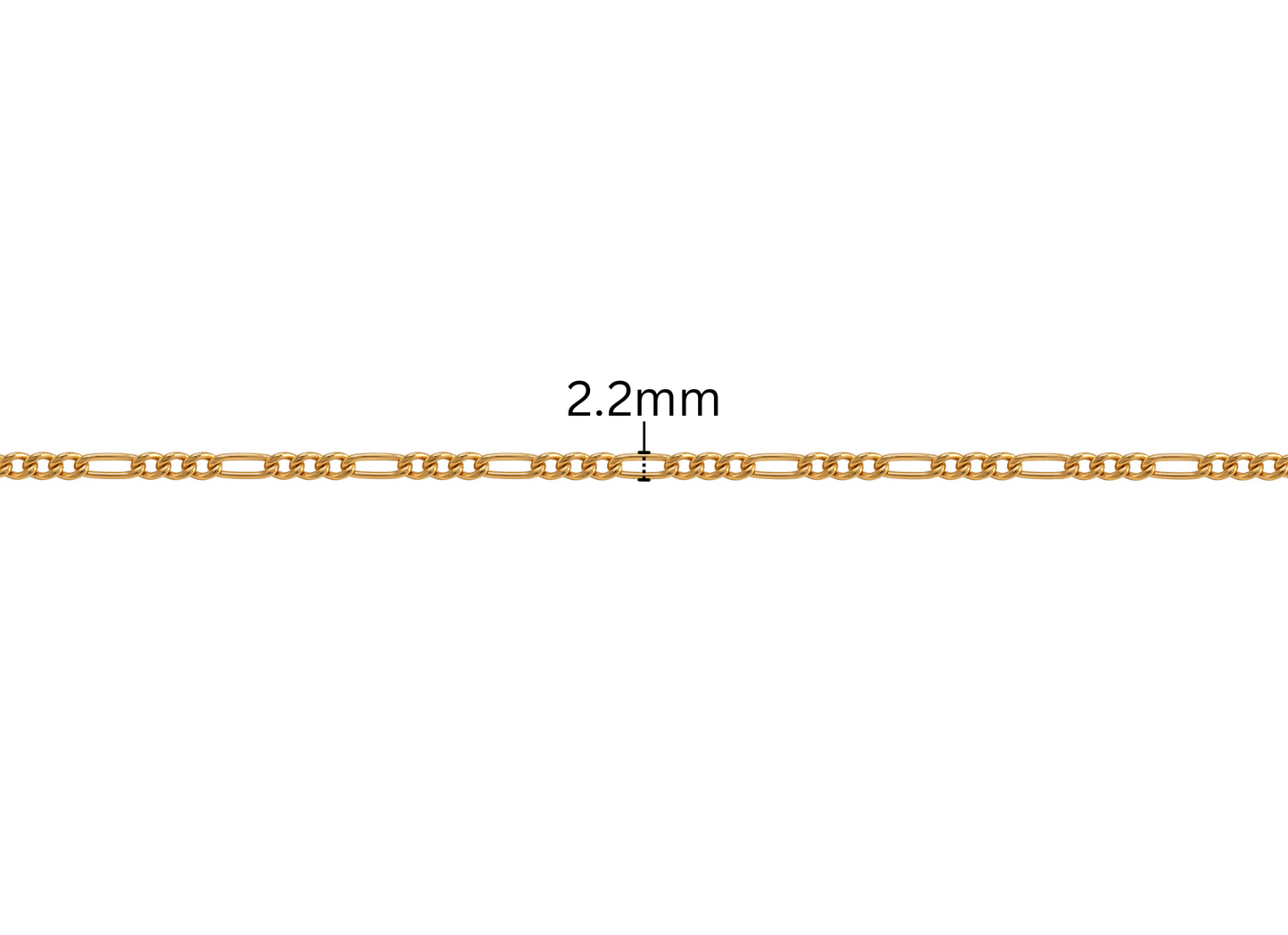 Flat Figaro Chain - 2.2MM | 14K Gold Filled
