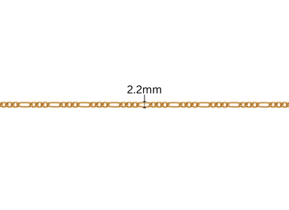 Flat Figaro Chain - 2.2MM | 14K Gold Filled