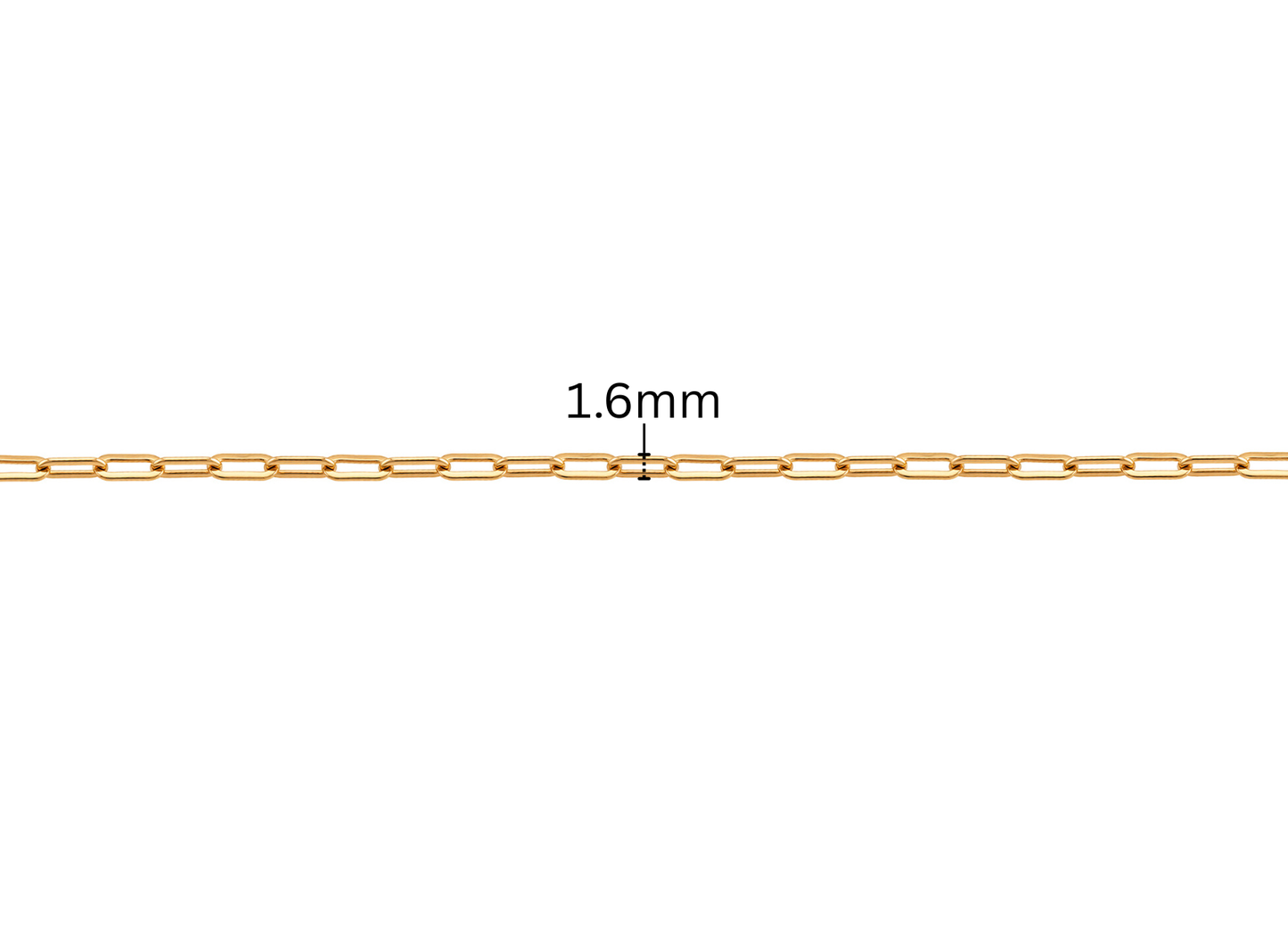 Flat Wire Paper Clip Chain - 1.6MM | 14K Gold Filled