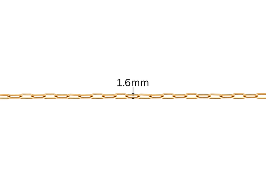Flat Wire Paper Clip Chain - 1.6MM | 14K Gold Filled